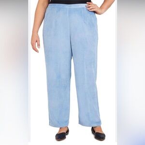 Alfred Dunner Women's Soft Blue Easy Care Corduroy Pants